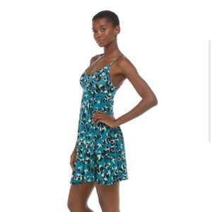 body Dress Glove kingfisher pounce‎ leopart print color tea black size XS